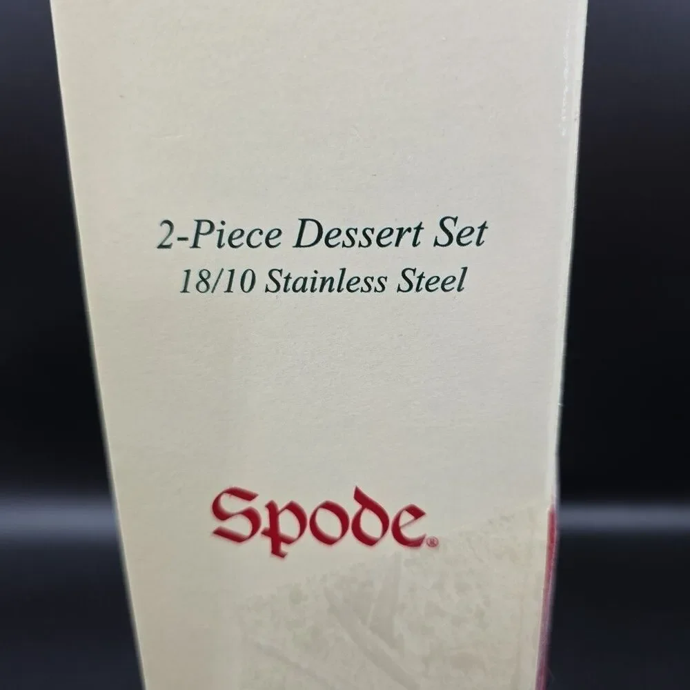 Wallace Spode 2 Piece Christmas Tree Dessert Cake & Knife Serving Set VTG NIB